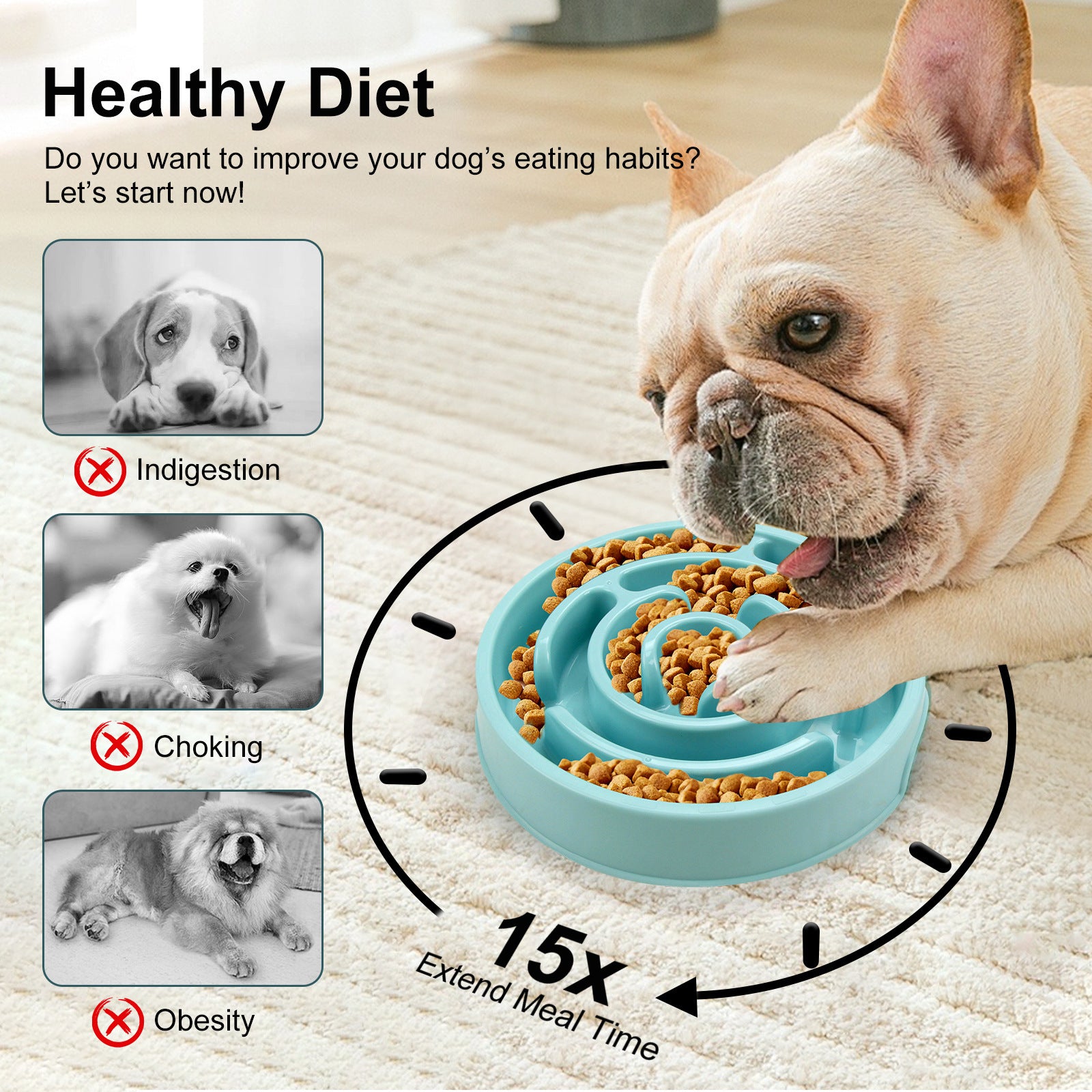 Interactive Dog Bowl – Slow Down, Eat Smart!